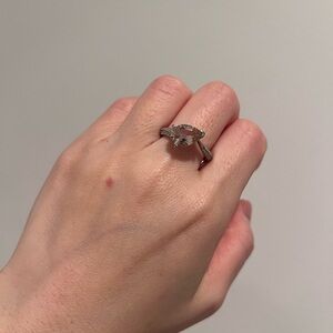 NWT Diamonique Fancy Pink Diamond Ring